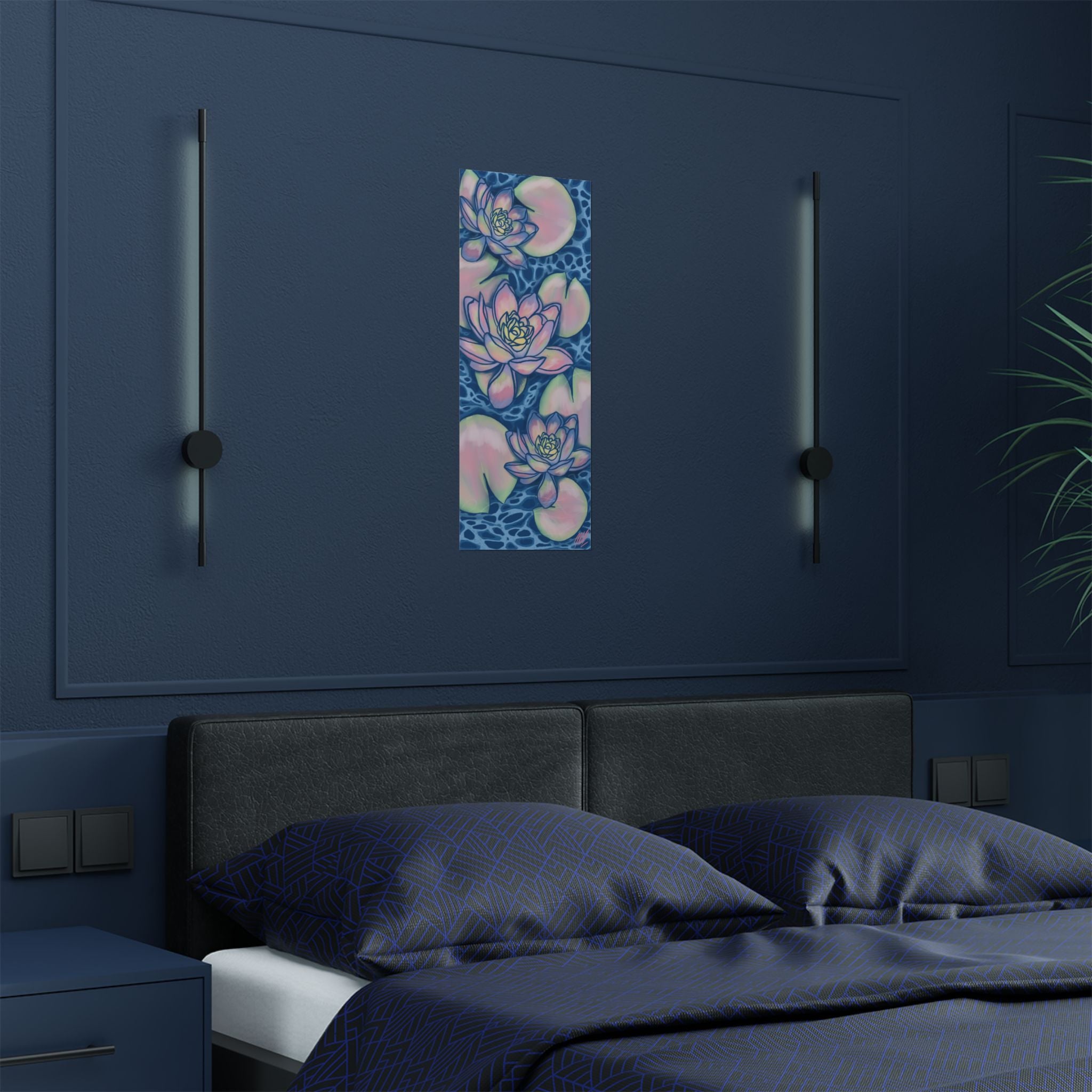 Pastel Lotus Waterlily Poster Print — Created By Original Artist