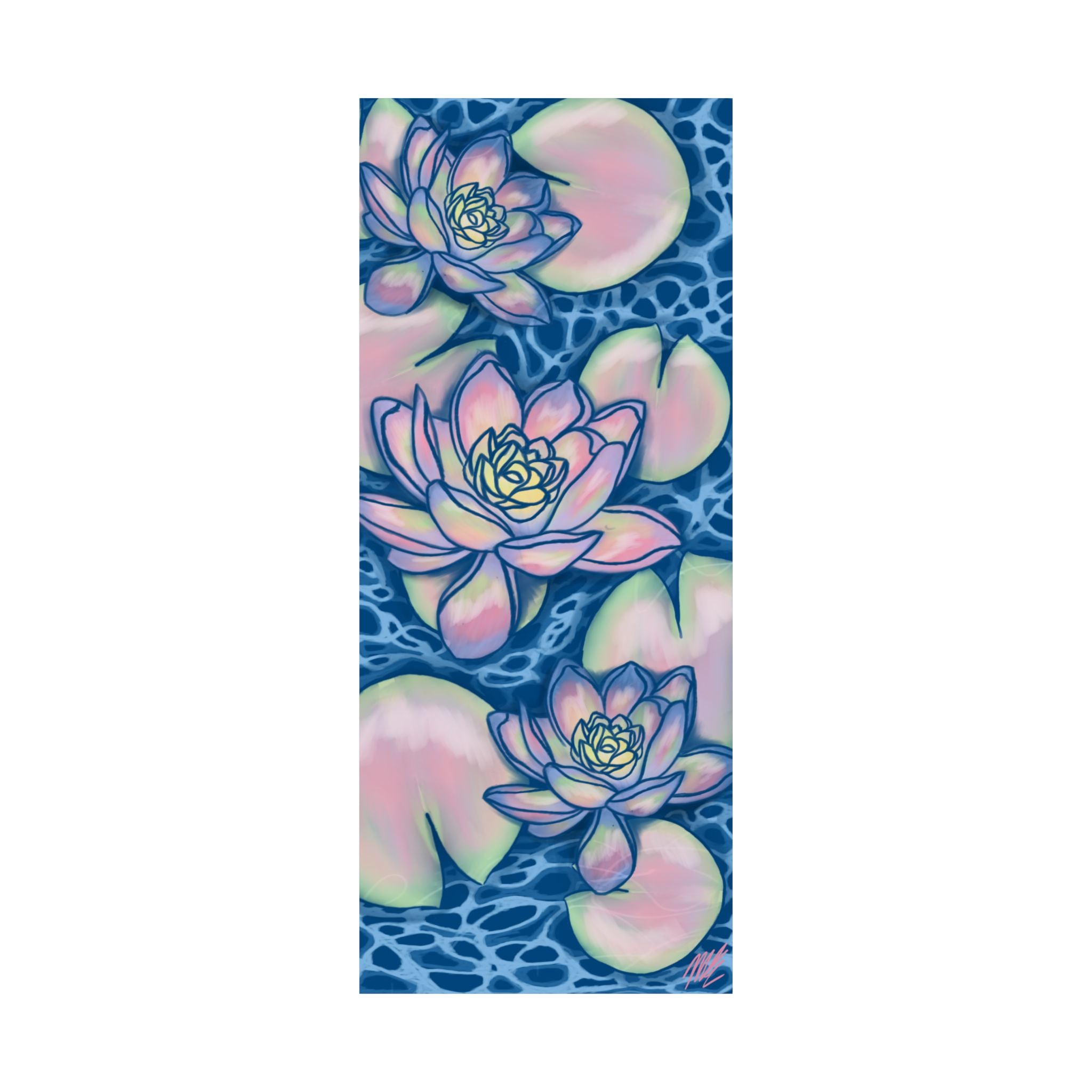 Pastel Lotus Waterlily Poster Print — Created By Original Artist