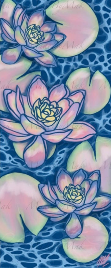 Pastel Lotus Waterlily Poster Print — Created By Original Artist