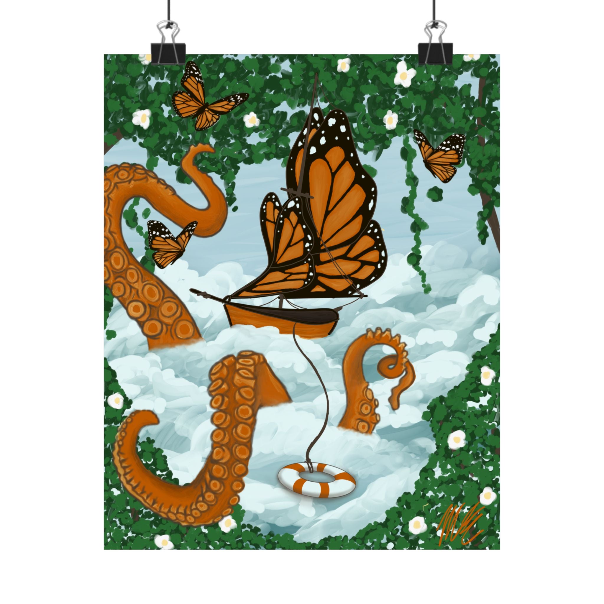 Monarch Sea Dream Poster - Digital Print - Created by original Artist