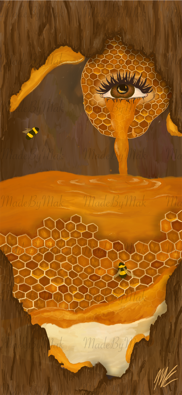 Honey Eye Art Poster - Created By Original Artist