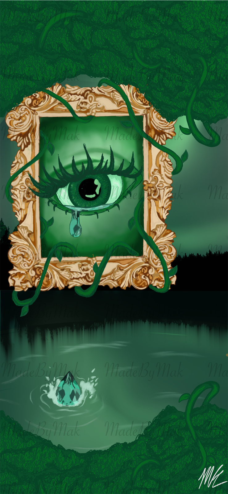 Enchanted Jade Eye Poster Print - Created By Original Artist